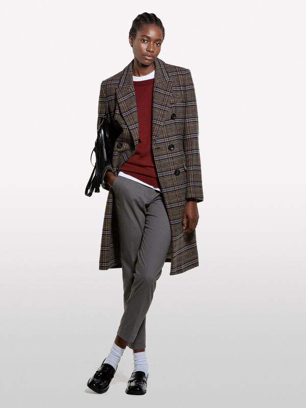 Ziegelroter Pullover mit U-Boot-Ausschnitt - pullover u-bootausschnitt für damen | Sisley