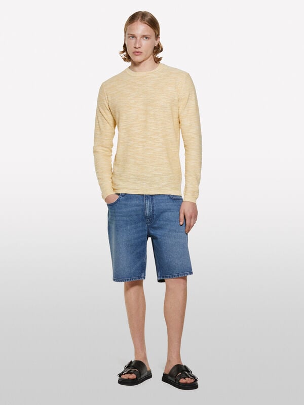 Gelber Melange-Pullover Gelber Melange-Pullover - rundhalspullover für herren | Sisley
