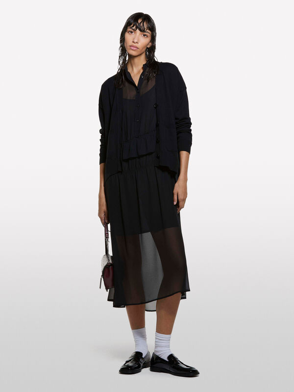 Übergroße schwarze Strickjacke - cardigans für damen | Sisley