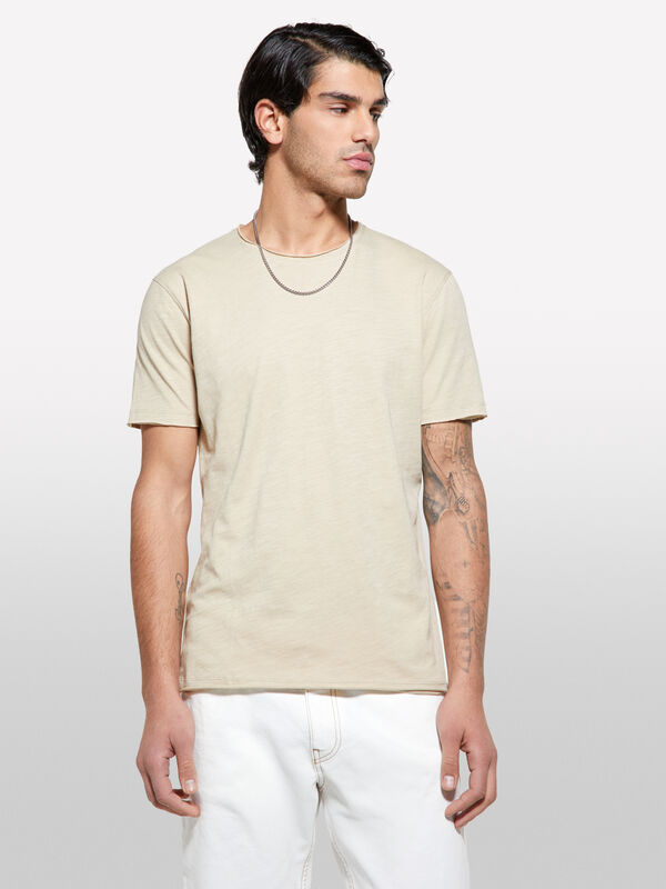 Kurzärmeliges T-Shirt slim fit in Beige - kurzärmeliges t-shirt für herren | Sisley