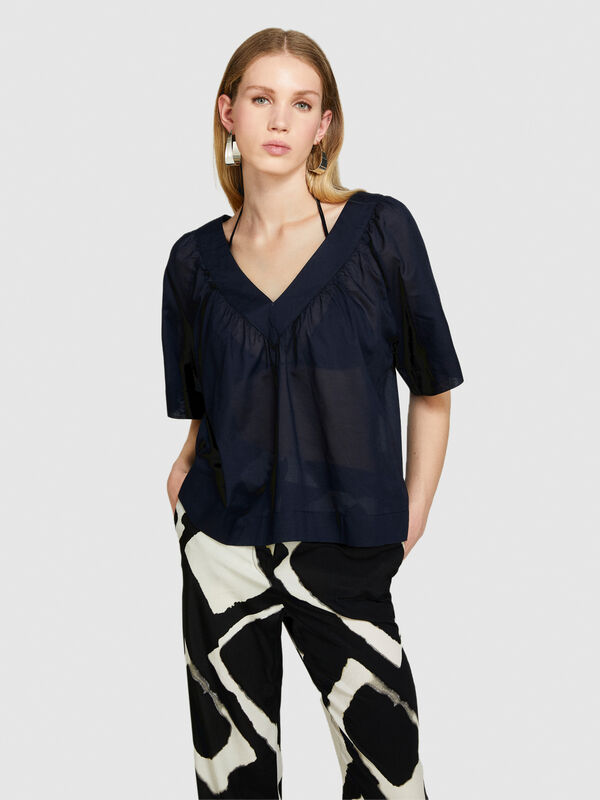 Bluse mit V-Ausschnitt - blusen für damen | Sisley