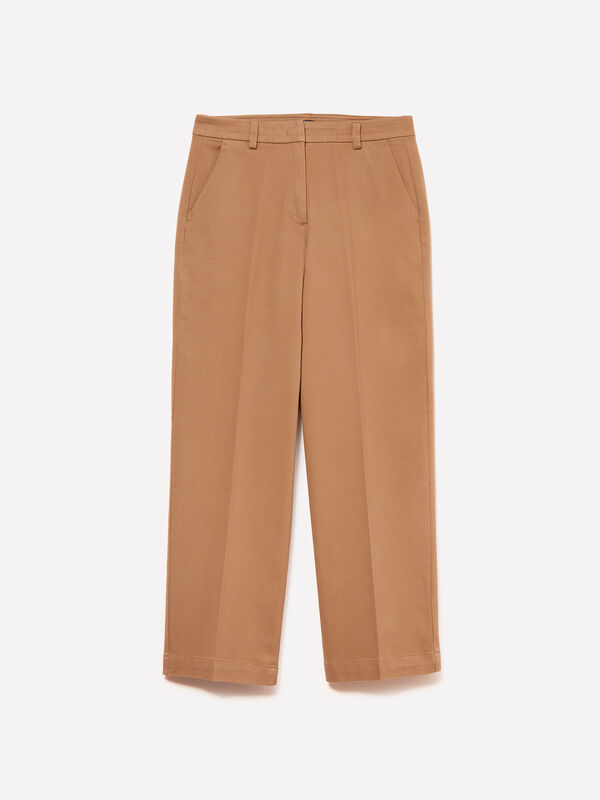 Dunkelbraune Hose mit hoher Taille - regular hosen für damen | Sisley