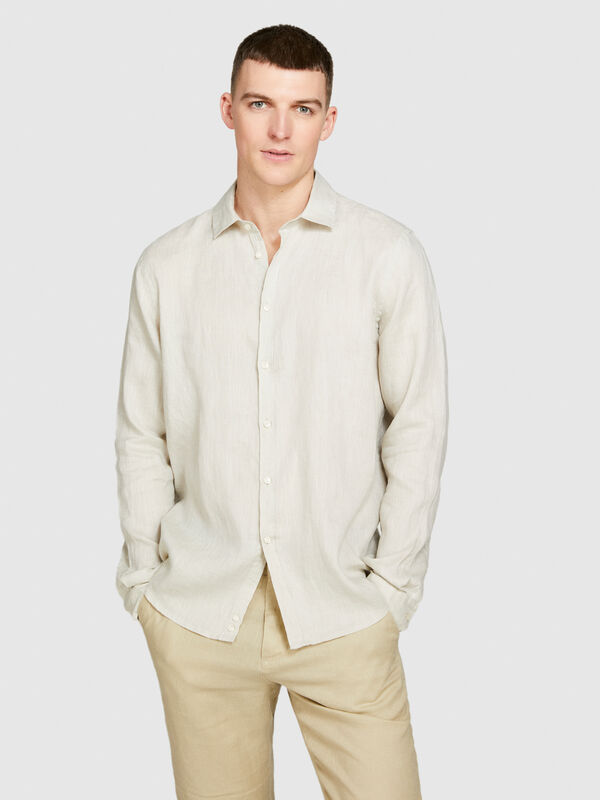 Hemd 100% Leinen - regular hemden für herren | Sisley