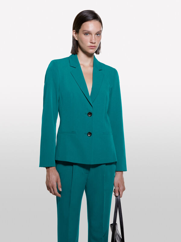 Petrol-grüner Blazer slim fit - blazer für damen | Sisley