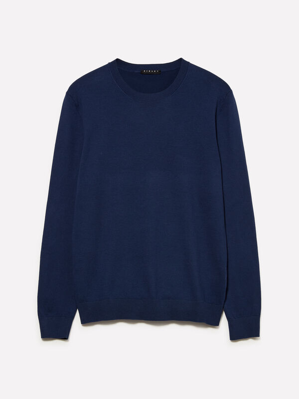 Blauer Pullover mit Rundhalsausschnitt - rundhalspullover für herren | Sisley
