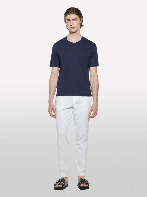 Cremeweiße Slim-Comfort-Fit-Hose - slim hosen für herren | Sisley