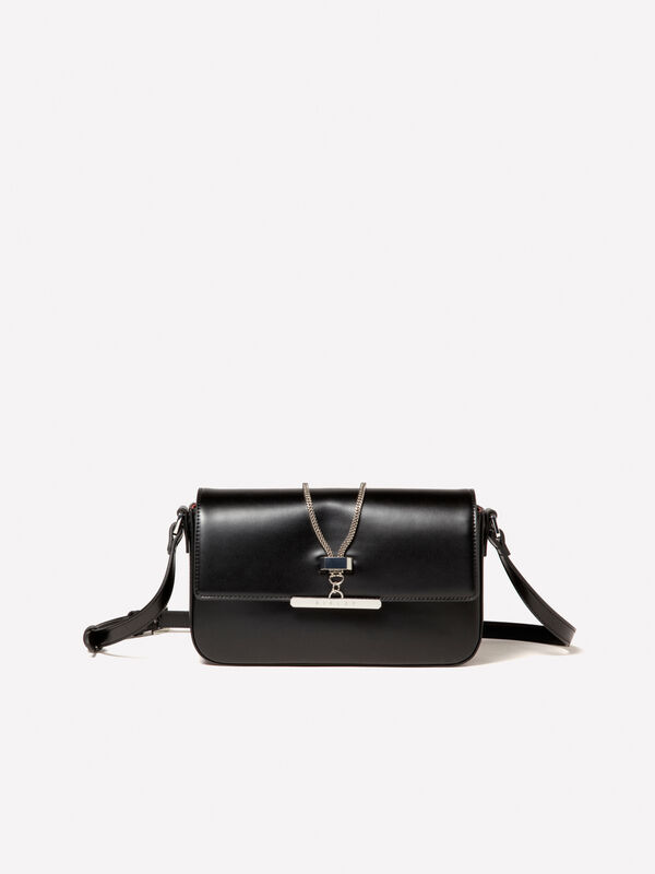 Schwarze Schultertasche mit Kette - schultertaschen und umhängetaschen für damen | Sisley