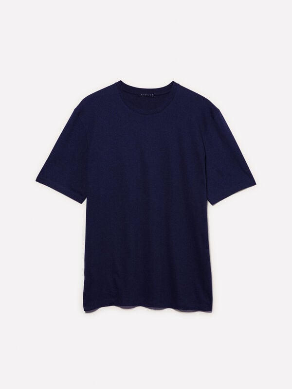 Regular-Fit Kurzarm-T-Shirt in Dunkelblau Regular-Fit Kurzarm-T-Shirt in Dunkelblau - kurzärmeliges t-shirt für herren | Sisley