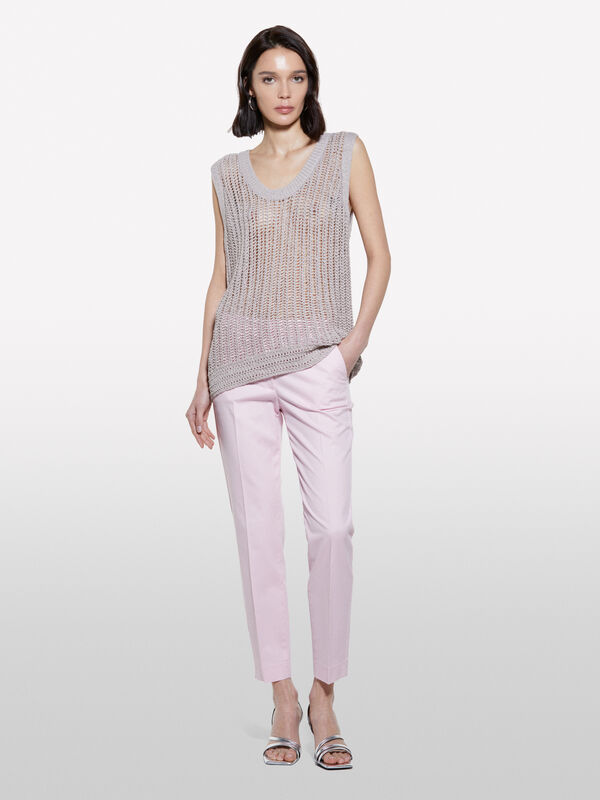 Rosa Chinohose mit normaler Passform - chino hosen für damen | Sisley