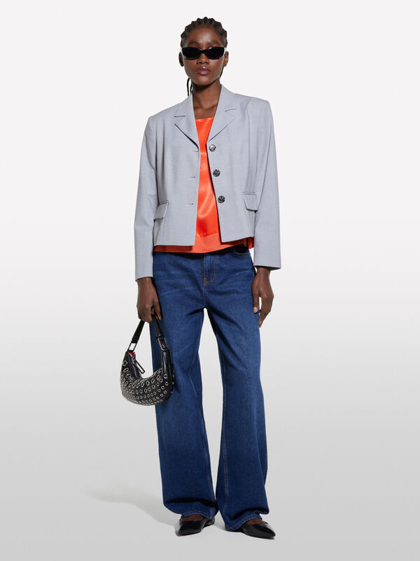 Bluse in rotem Satin - blusen für damen | Sisley