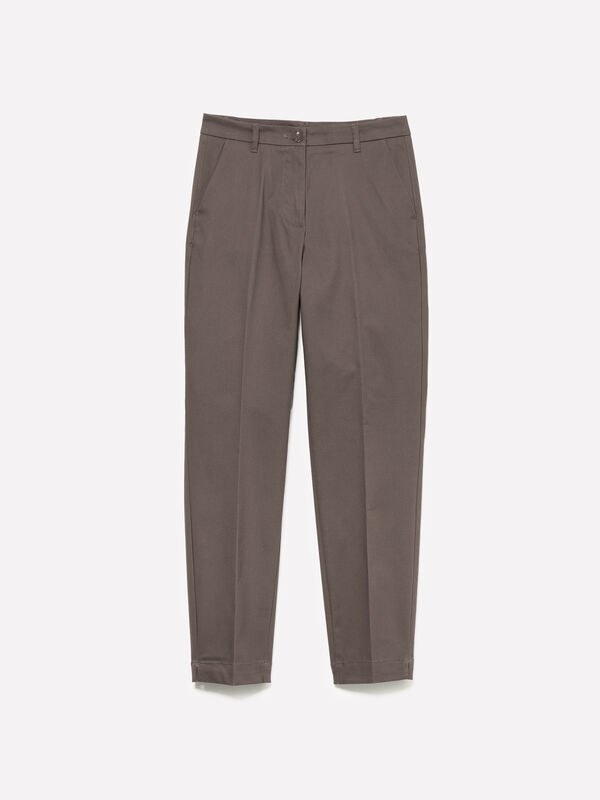 Dunkelgraue Slim Fit Chinos - chino hosen für damen | Sisley