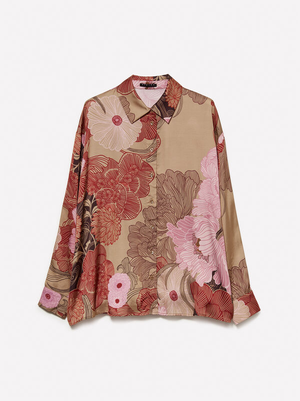 Leichtes Satinhemd mit gemustertem Print - hemden für damen | Sisley