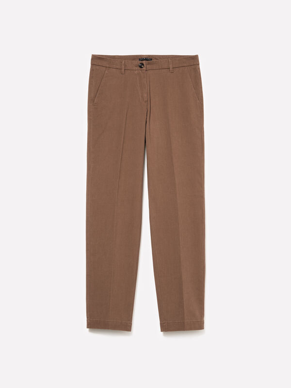 Braune Zigaretten-Chinos - chino hosen für damen | Sisley