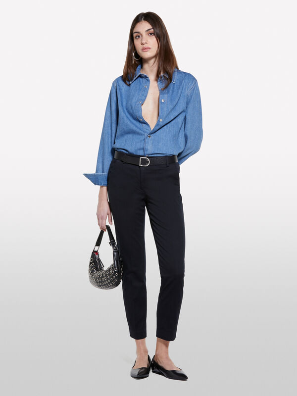 Schwarze Chinohose - chino hosen für damen | Sisley