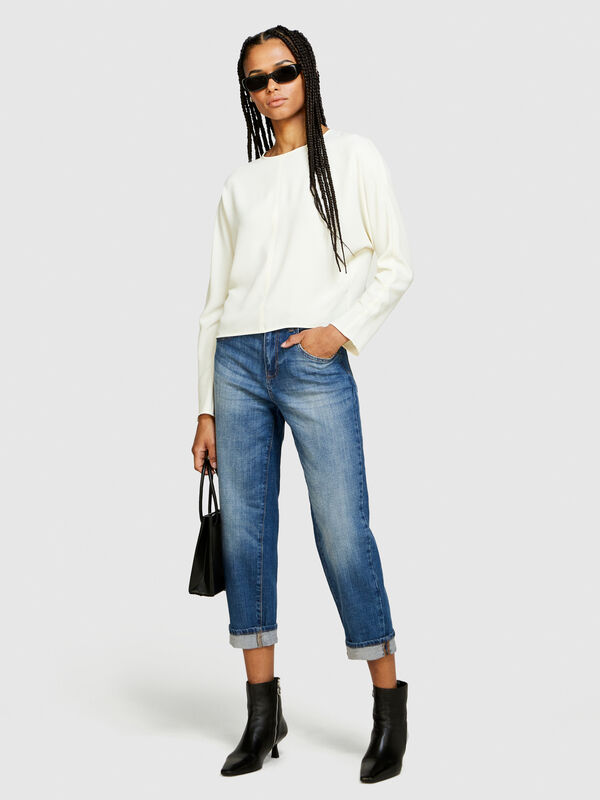 Jeans Manhattan regular fit mit Aufschlag - regular jeans für damen | Sisley
