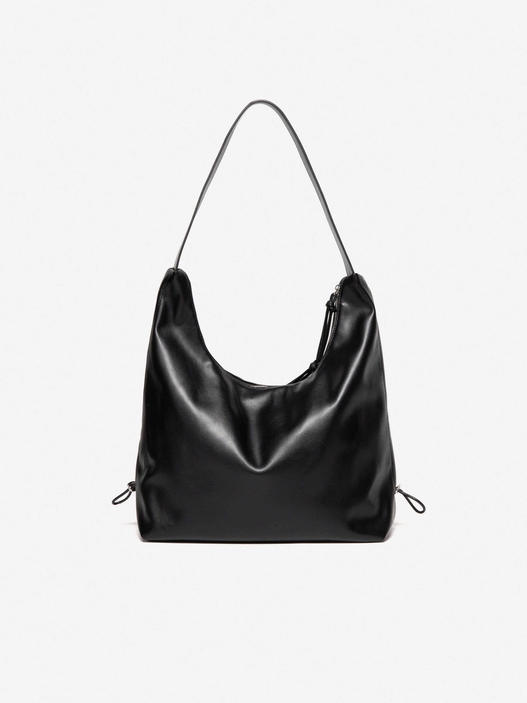 Schwarze Tasche mit Kordelzug Schwarz Sisley