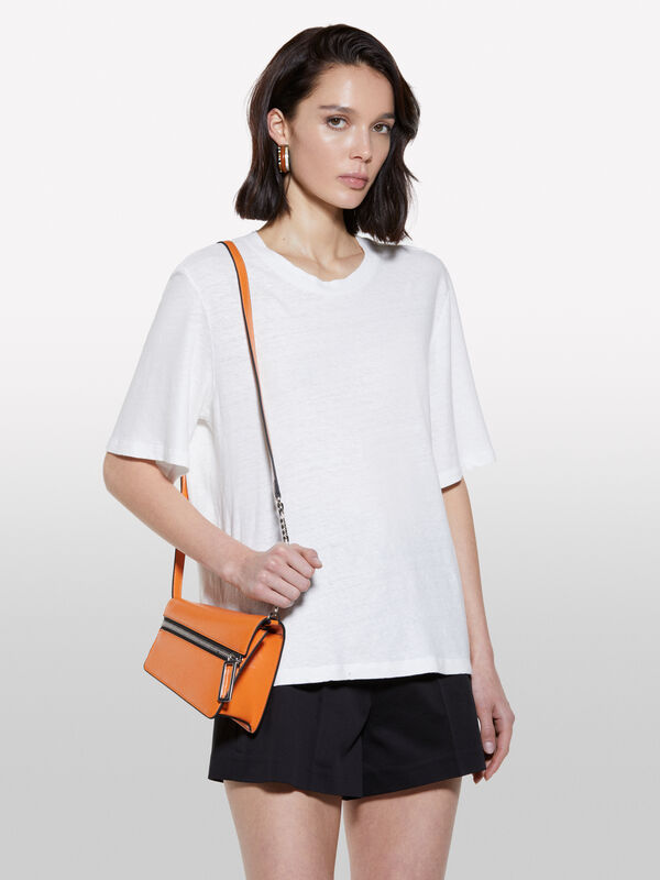 Weißes, kurzes T-Shirt - kurzärmeliges t-shirt für damen | Sisley