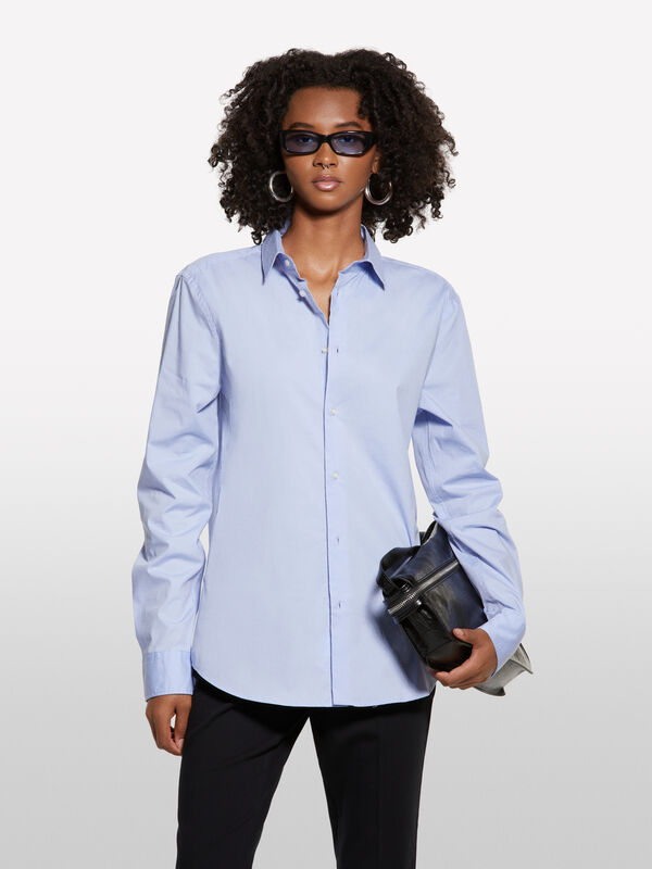 Hellblaues Slim Fit-Hemd - hemden für damen | Sisley