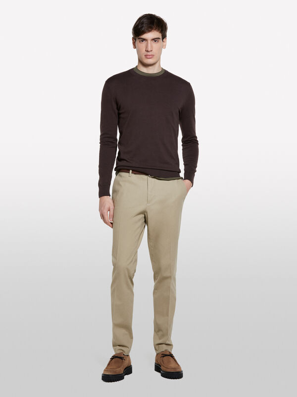 Pulli regular fit in Dunkelbraun - rundhalspullover für herren | Sisley