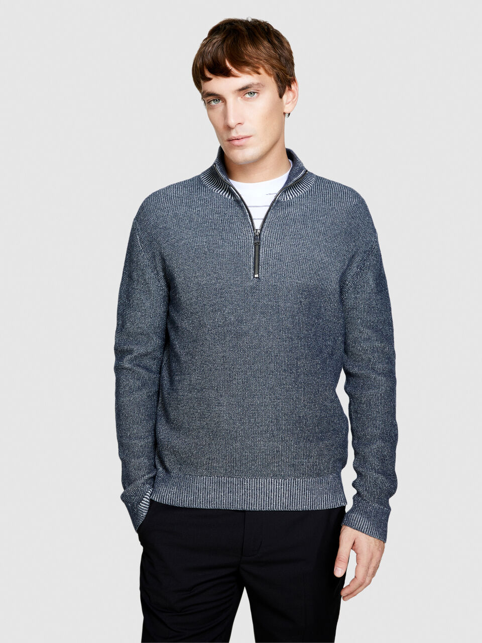 Pulli mit kurzem Rei&szlig;verschluss Herren image number null