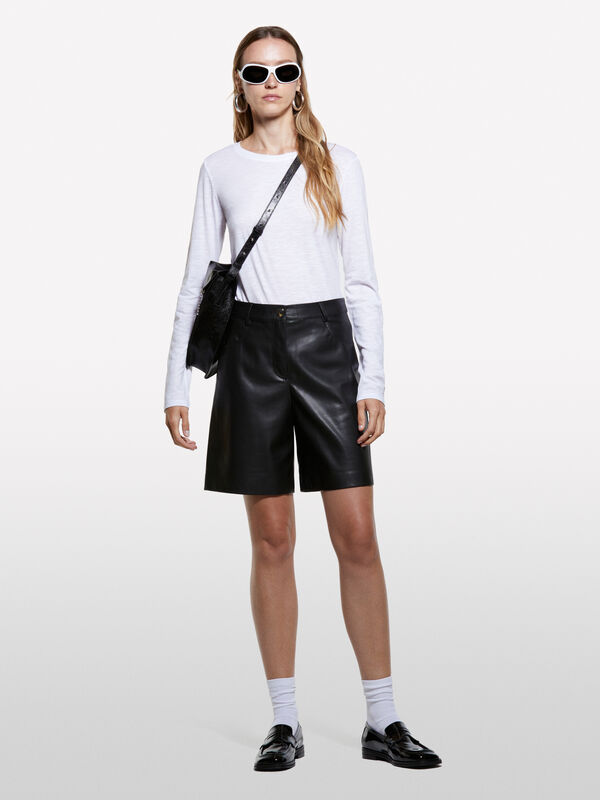 Weißes Langarm-T-Shirt Weißes Langarm-T-Shirt - langärmeliges t-shirt für damen | Sisley