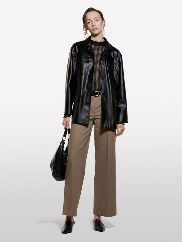 Braune Wide-Fit-Hose Braune Wide-Fit-Hose - palazzo hosen für damen | Sisley