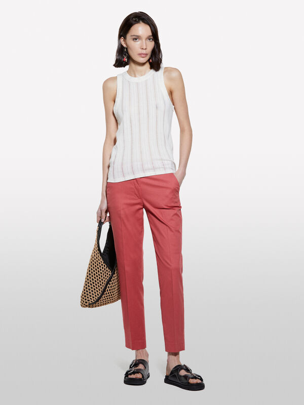 Rouge-Chino mit normaler Passform - chino hosen für damen | Sisley