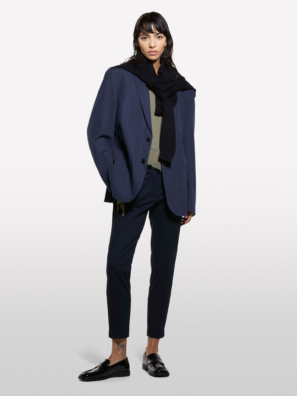 Dunkelblaue Chinos im Slim Fit - chino hosen für damen | Sisley