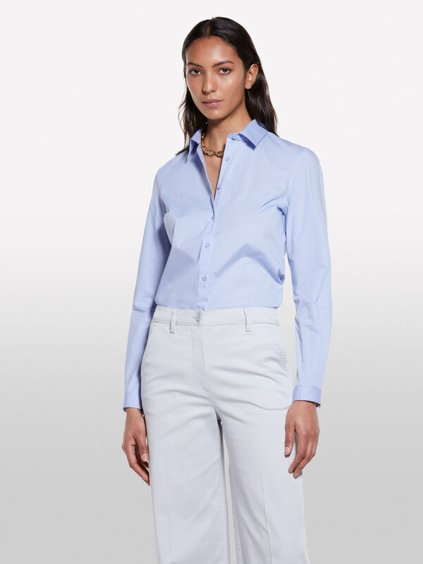 Azurblaues Hemd slim fit - hemden für damen | Sisley