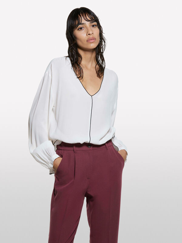 Cremeweiße Oversize-Bluse - blusen für damen | Sisley