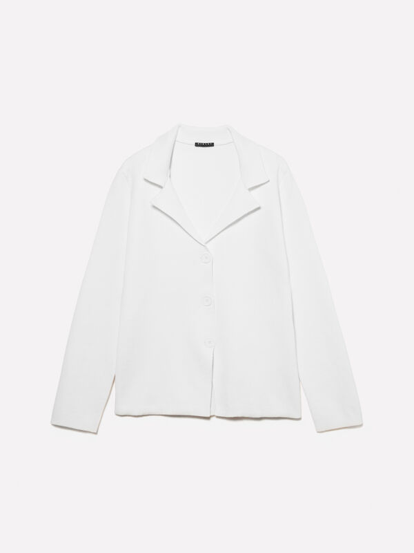 Strickblazer in Creme-weiß Strickblazer in Creme-weiß - blazer für damen | Sisley