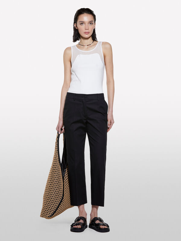 Schwarze Flare-Fit-Hose - flare hosen für damen | Sisley