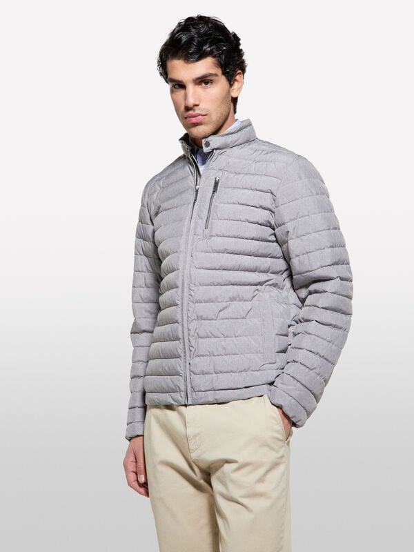 Hellgraue wattierte Bikerjacke - daunenjacken und wattierte jacken für herren | Sisley
