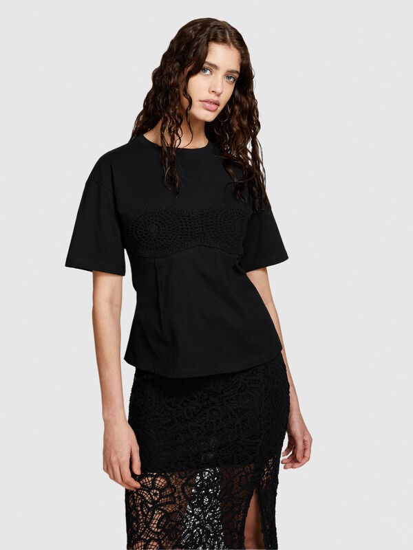 Bustier-T-Shirt - kurzärmeliges t-shirt für damen | Sisley