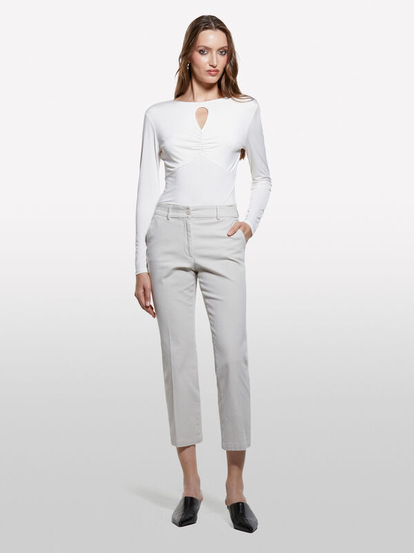 Beige Flare-Fit-Hose - flare hosen für damen | Sisley