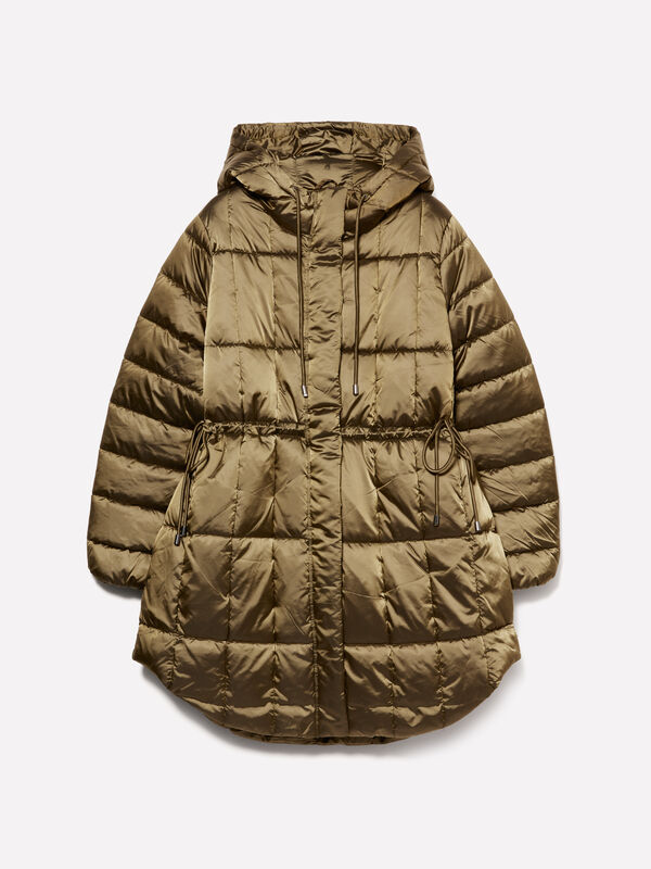 Wattierter Parka aus Satin-Nylon in Braun - daunenjacken und wattierte jacken für damen | Sisley