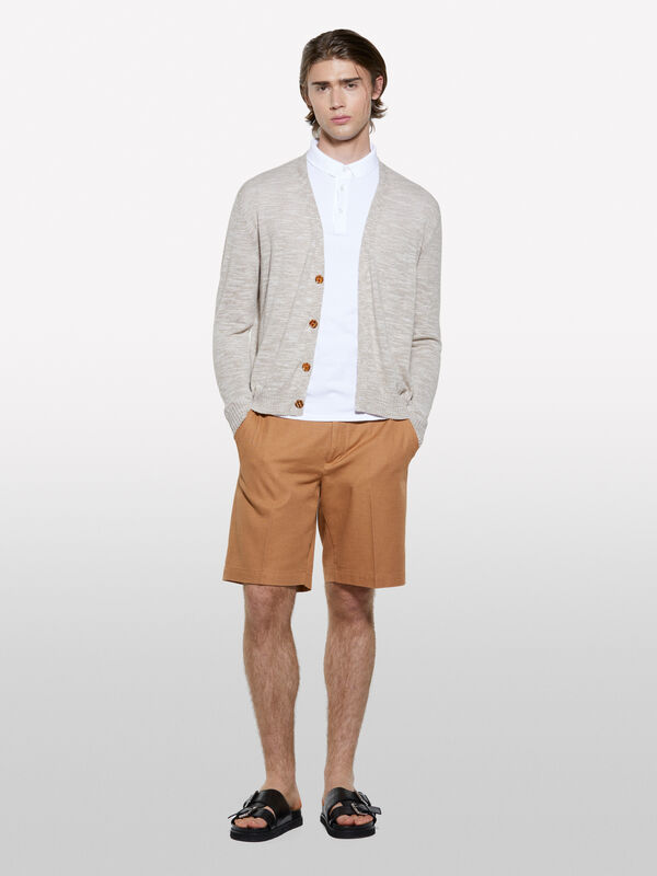 Hellbeiger Melange-Cardigan - cardigans für herren | Sisley