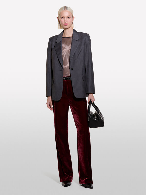 Nadelstreifen-Blazer in Hellgrau - blazer f&uuml;r damen | Sisley