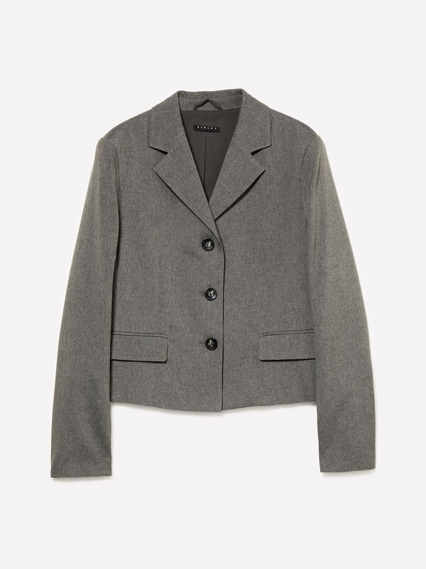 Kurzer Blazer mit Melange-Effekt - blazer für damen | Sisley