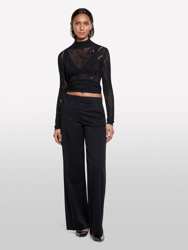 Hose wide leg in Schwarz - palazzo hosen für damen | Sisley