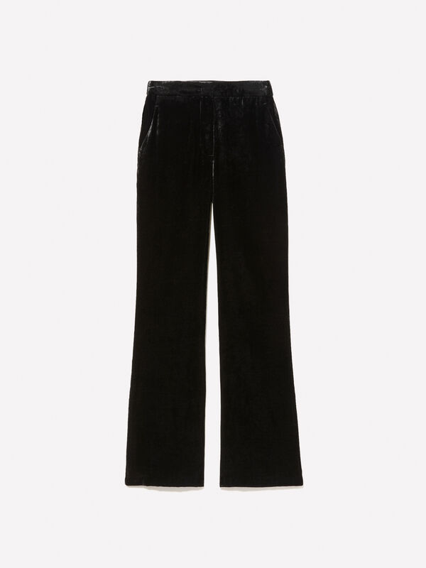Schwarze Samthose  - flare hosen für damen | Sisley