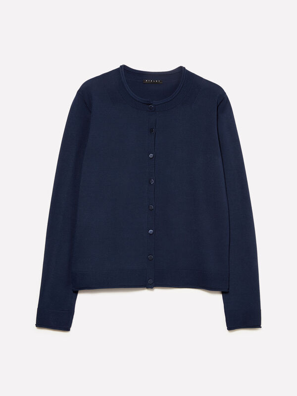 Marineblaue Strickjacke mit normaler Passform - cardigans für damen | Sisley