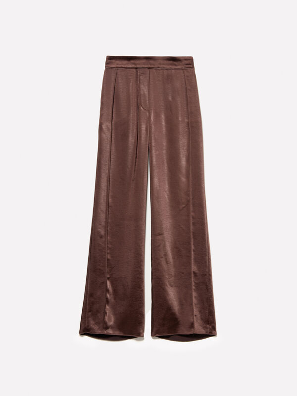 Braune Palazzohose in Satin - palazzo hosen f&uuml;r damen | Sisley