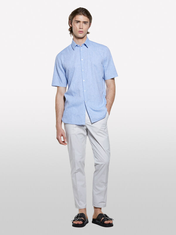 Cremeweiße Slim-Comfort-Fit-Hose - slim hosen für herren | Sisley