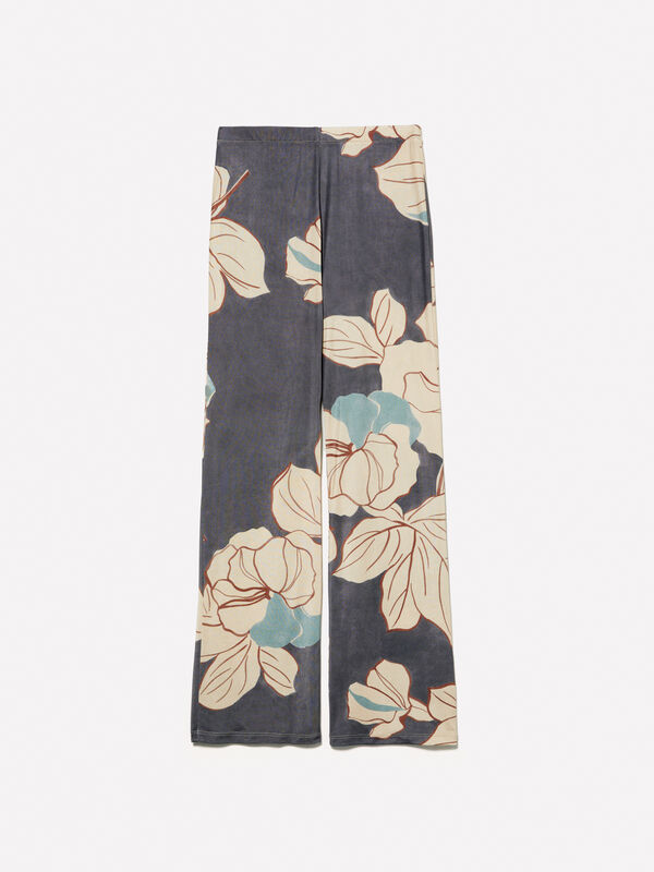 Mehrfarbig bedruckte Hose Mehrfarbig bedruckte Hose - hosen mit hoher taille für damen | Sisley