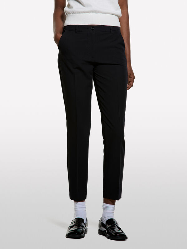 Schwarze Zigarettenhose - skinny hosen f&uuml;r damen | Sisley