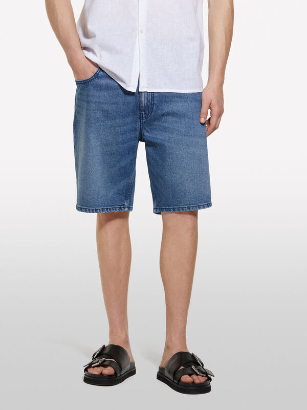 Bermudashorts aus dunklem Denim - jeansshorts für herren | Sisley