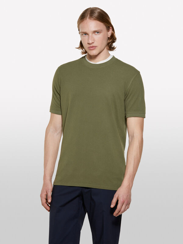 Militärgrünes Kurzarm-T-Shirt - kurzärmeliges t-shirt für herren | Sisley