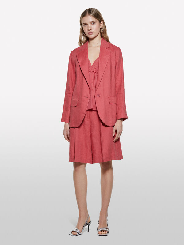 Bermuda-Rouge aus 100% Leinen - shorts und kurze hosen für damen | Sisley
