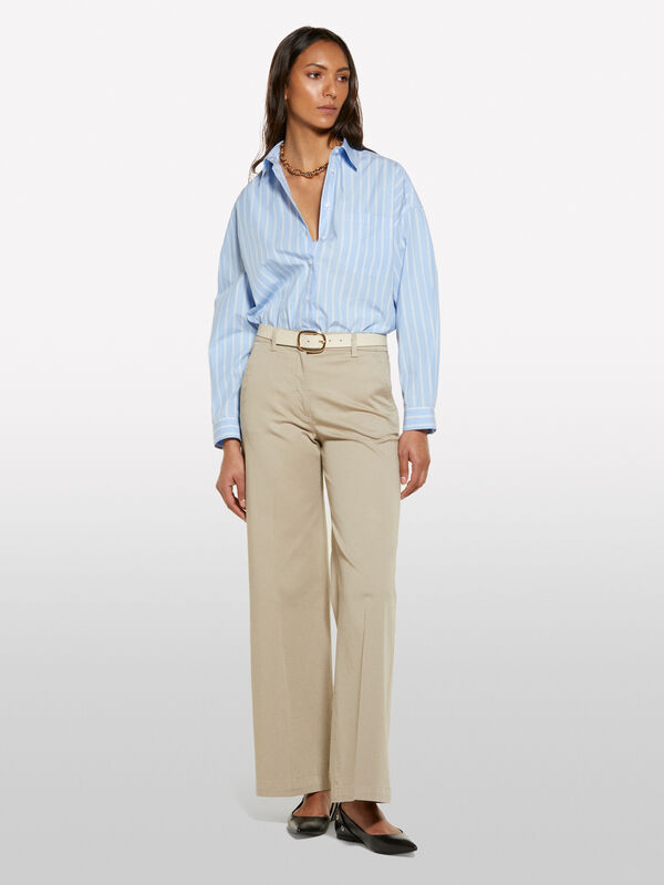Oversize Hemd mit Streifen in Azurblau - hemden f&uuml;r damen | Sisley